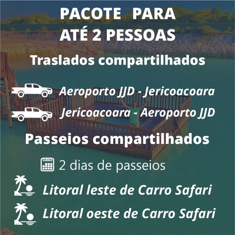 PACOTE 2 PESSOAS - TRANSFER COMPARTILHADO AERO DE JERI - 2 DIAS DE PASSEIO DE BUGGY